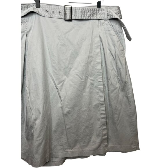 WHBM Gray Belted A-Line Maxi Skirt Plus Size 22W Long Work Career Modest - Picture 4 of 10